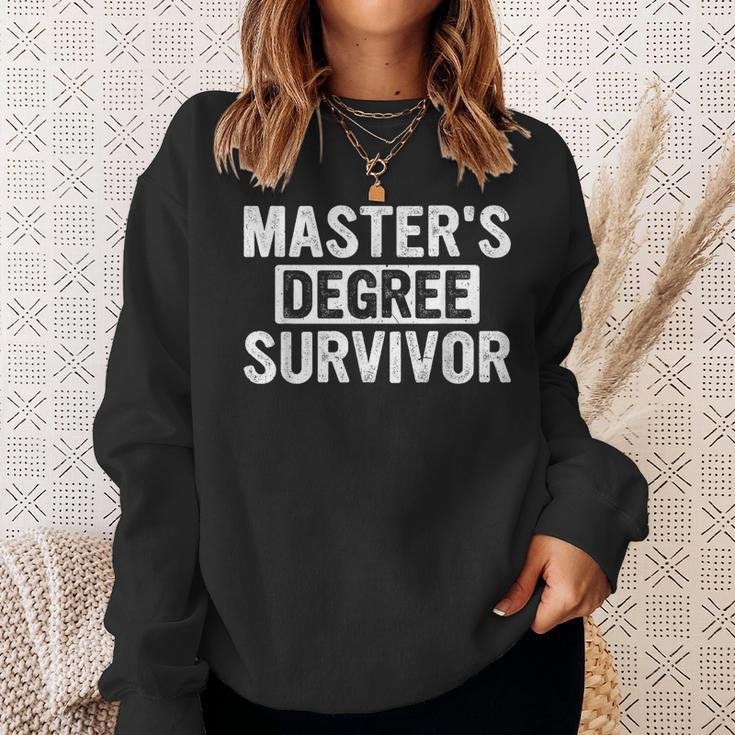 Master's Degree Survivor Grad 2024 College School Graduation Sweatshirt Gifts for Her