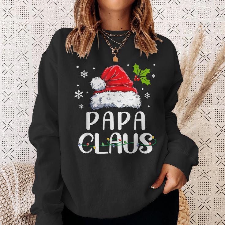 Matching Family Christmas Pajamas Xmas Lights Papa Claus Sweatshirt Gifts for Her
