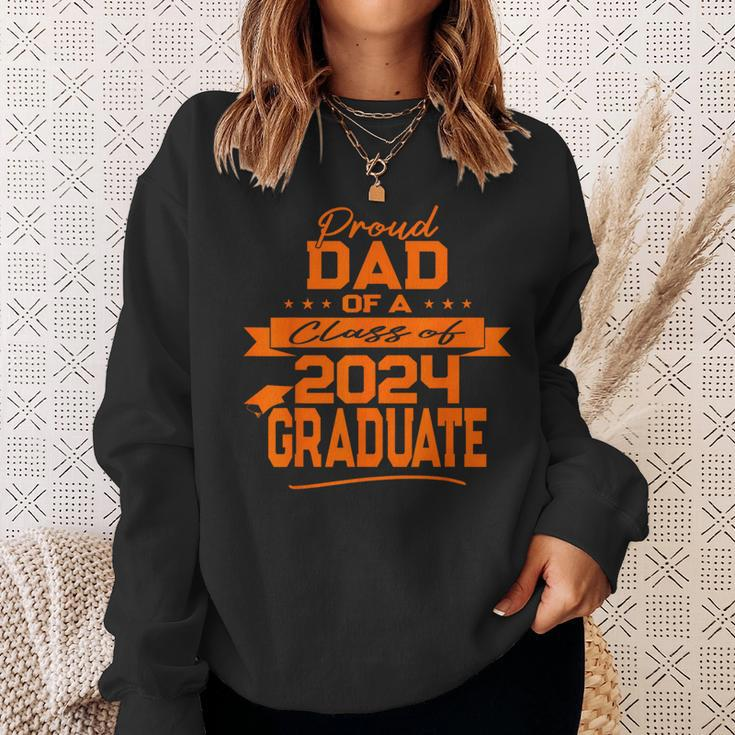 Matching Family Orange Proud Dad Class Of 2024 Graduate Sweatshirt Gifts for Her