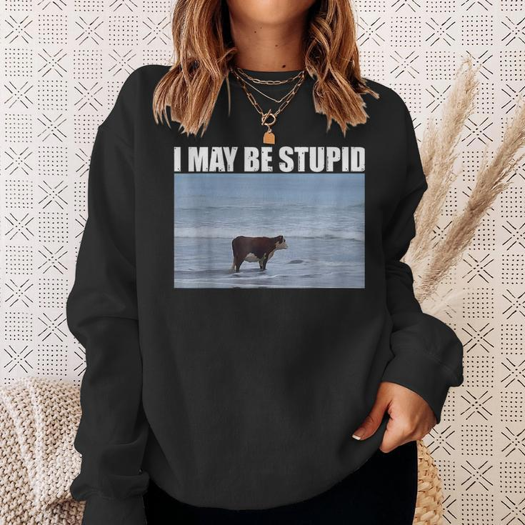 I May Be Stupid Cow Meme I May Be Stupid Sweatshirt Gifts for Her