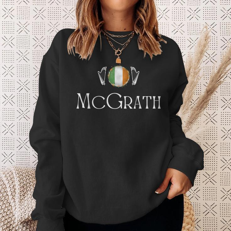 Mcgrath Surname Irish Family Name Heraldic Flag Harp Sweatshirt Gifts for Her