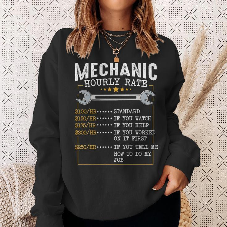 Mechanic Hourly Rate Labor Rates Co Workers Car Lover Sweatshirt Gifts for Her