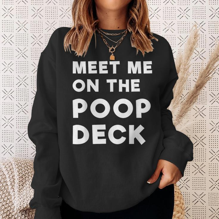 Meet Me On The Poop Deck Saying CruiseSweatshirt Gifts for Her