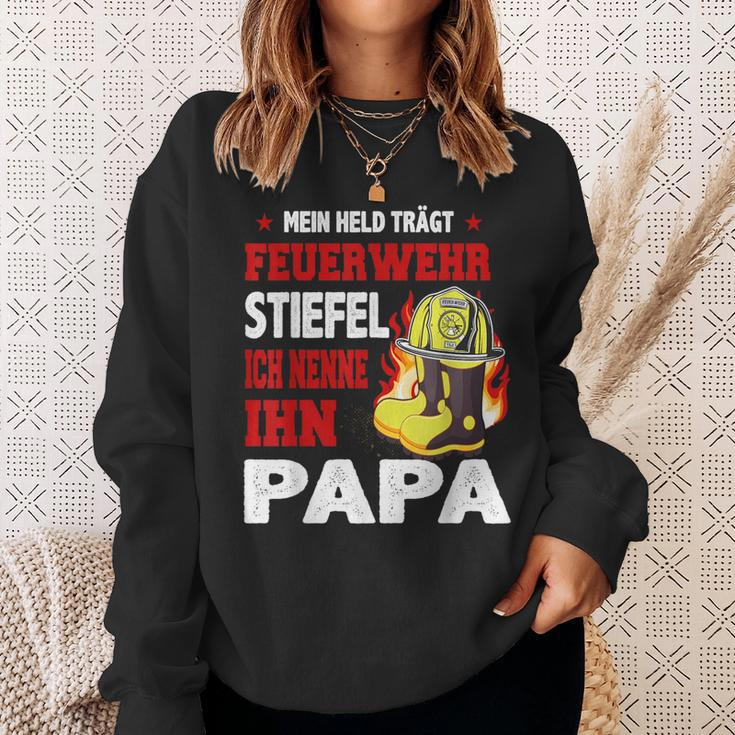 Mein Held Feuerwehrmann Papa Sweatshirt, Feuerwehr Motiv Tee Geschenke für Sie