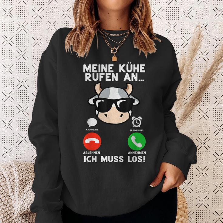 Meine Kühe Rufen An Lustig Bauernhof Taurus Cow Farmer Sweatshirt Geschenke für Sie