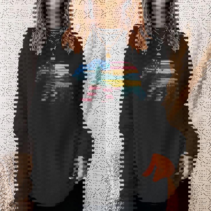 Memorial Day 4Th Of July Flag Usa Bear Fathers Day Sweatshirt Gifts for Her