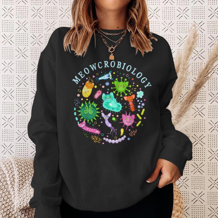 Meowcrobiology Cat Meow Microbiology Science Bacteriology Sweatshirt Gifts for Her