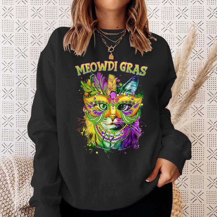 Meowdi Gras Mardi Gras Cat Lover New Orleans Louisiana Usa Sweatshirt Gifts for Her