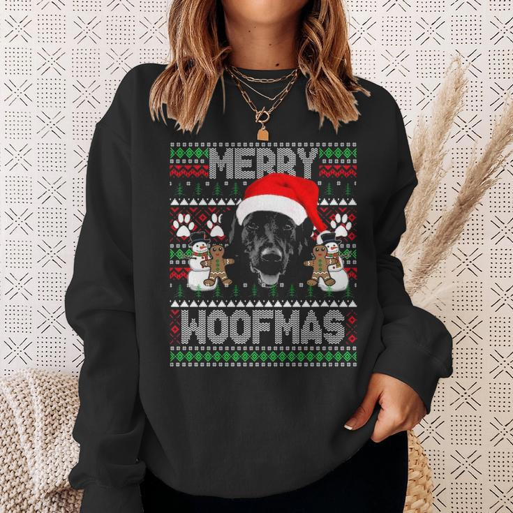 Merry Woofmas Cute Black Labrador Dog Ugly Sweater Sweatshirt Gifts for Her