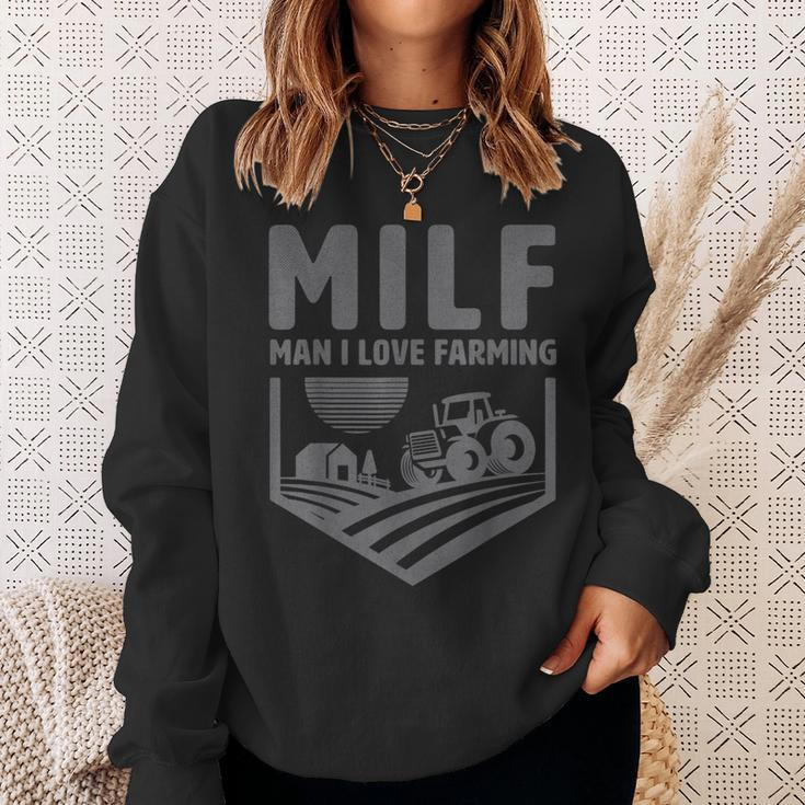 Milf Man I Love Farming Humor Farmer Sweatshirt Gifts for Her