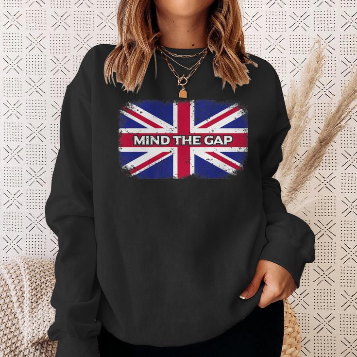 Mind The Gap Union Jack London Flag British Sweatshirt Gifts for Her