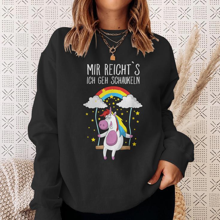 Mir Reicht's, Ich Geh Schaukeln Einhorn Schwarzes Sweatshirt Geschenke für Sie