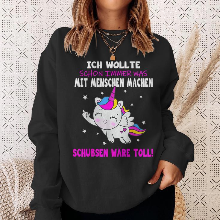 Was Mit Menschen Machen Unicorn Saying Sweatshirt Geschenke für Sie