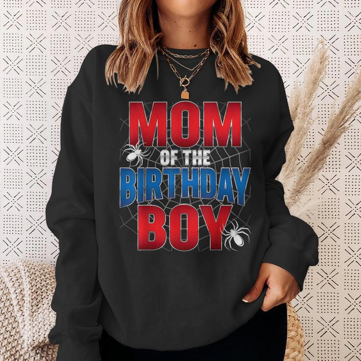 Mom Of The Birthday Boy Costume Spider Web Birthday Party Sweatshirt Gifts for Her