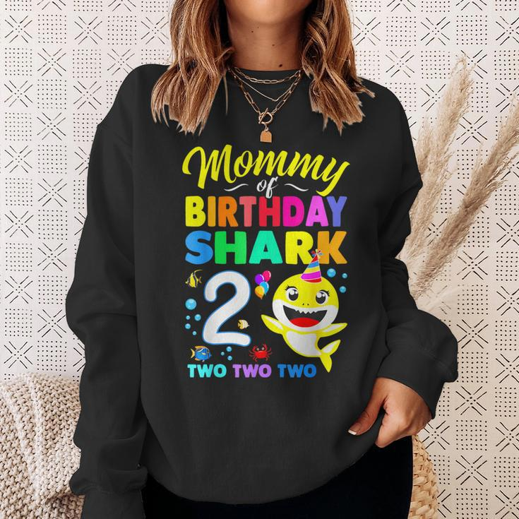 Mommy Of Birthday Shark 2Nd Matching Oufit Party For Family Sweatshirt Gifts for Her