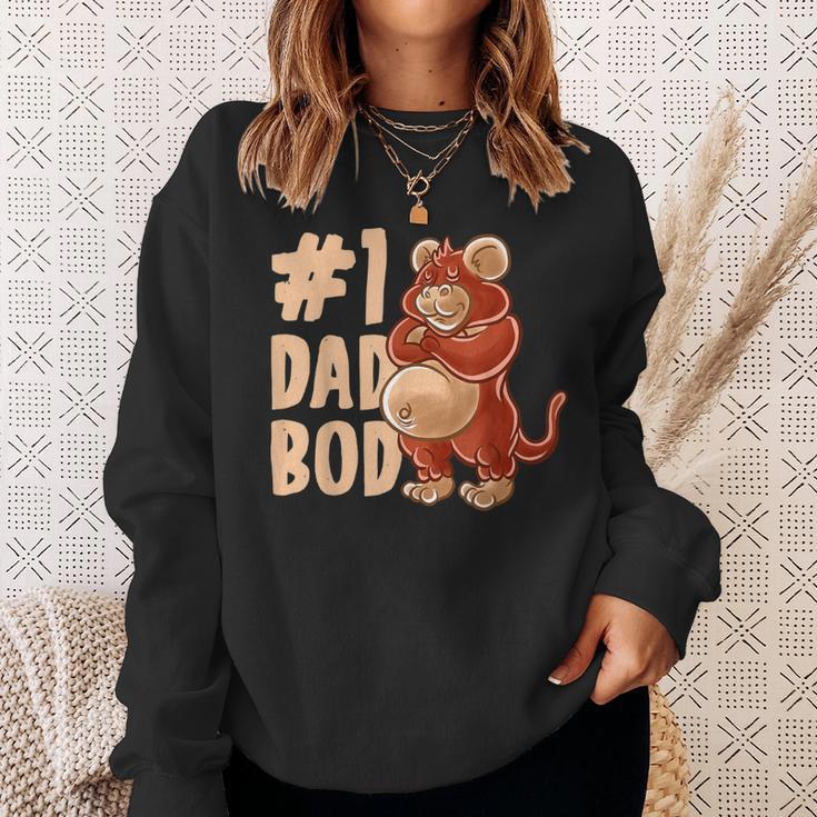 Monkey Dad Best Dad Bod Daddy Chimpanzee Ape Father's Day Sweatshirt Gifts for Her