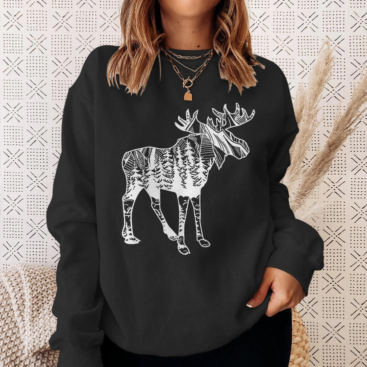Moose Sighting Forest Minnesota State Sweatshirt Gifts for Her