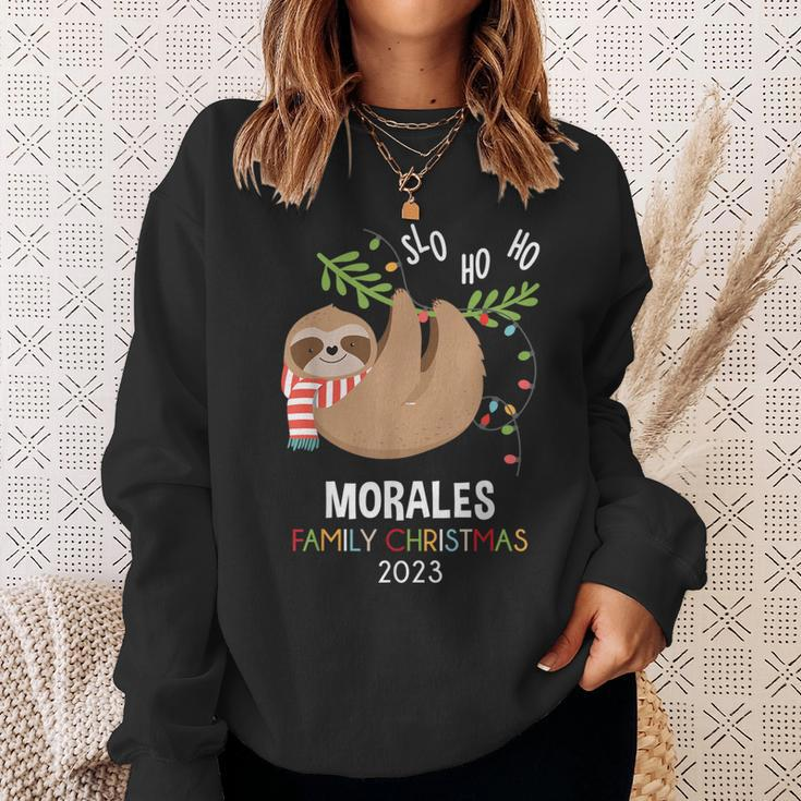 Morales Family Name Morales Family Christmas Sweatshirt Gifts for Her