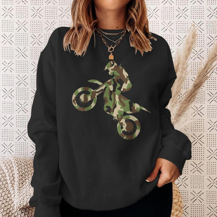 Motocross Dirt Bike Racing Camo Camouflage Boys Sweatshirt Gifts for Her