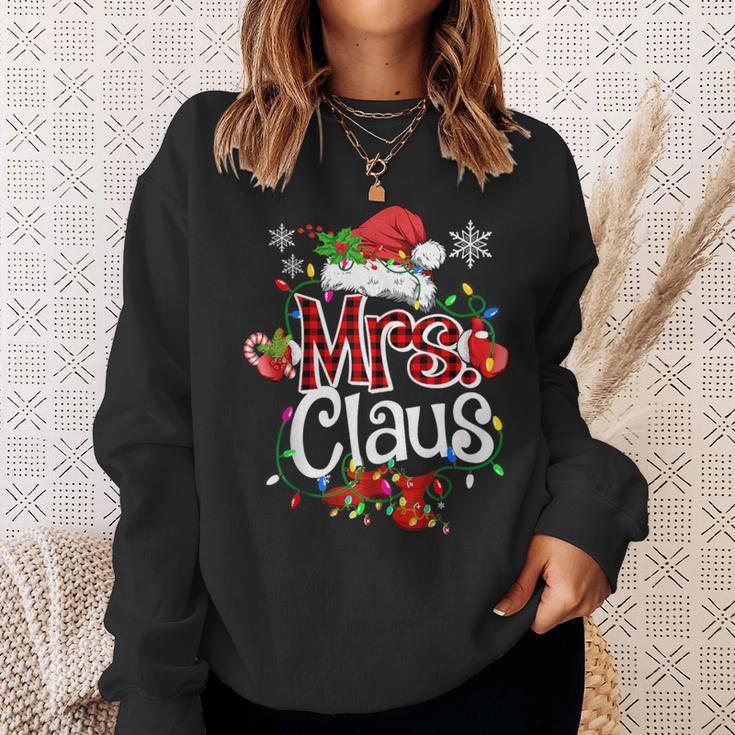Mr And Mrs Claus Couples Santa Christmas Lights Pajamas Sweatshirt Gifts for Her