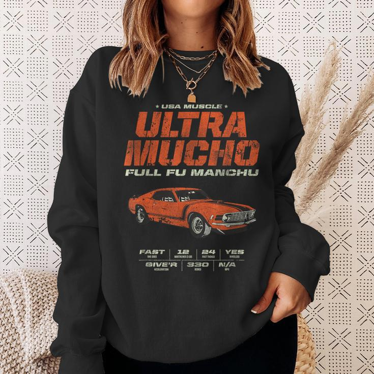 Muscle Car Enthusiast Ultra Mucho Full Fu Manchu Sweatshirt Gifts for Her