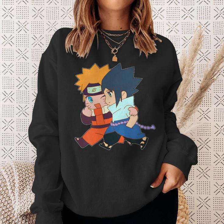 Narusasu I Sasunaru Kiss And Couple Walk Chibi Anime Figure Sweatshirt Gifts for Her