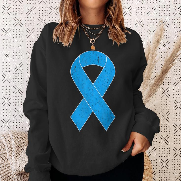 National Foster Care Month Retro Vintage Blue Ribbon Sweatshirt Gifts for Her