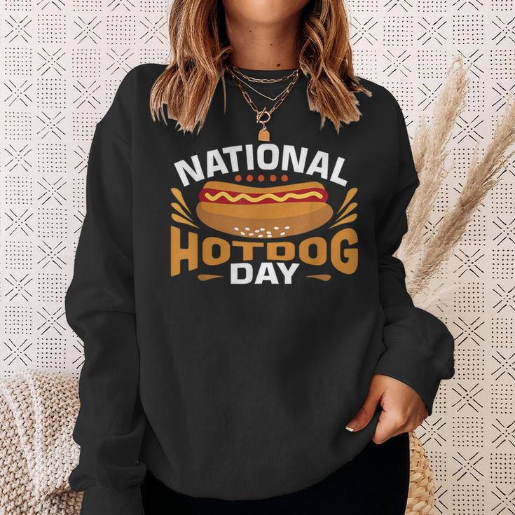 National Hot Dog Day Hotdog Sweatshirt Gifts for Her