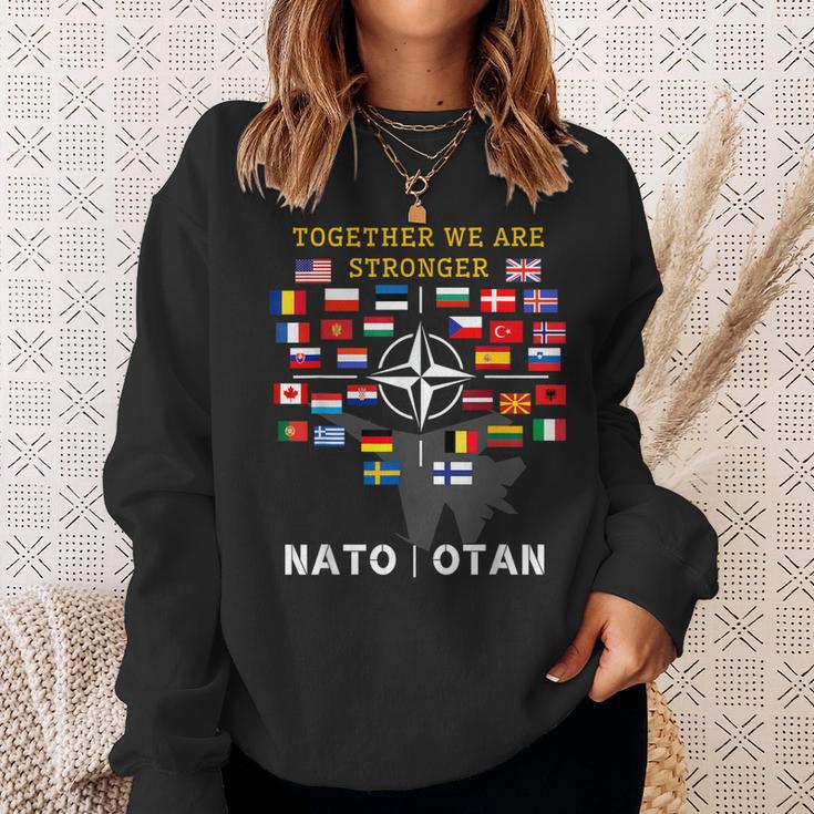 Nato Otan With Finland And Sweden Together We Are Stronger Sweatshirt Gifts for Her