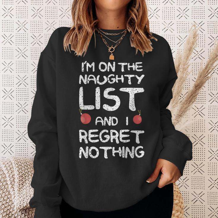 Naughty List No Regrets Sweatshirt Gifts for Her