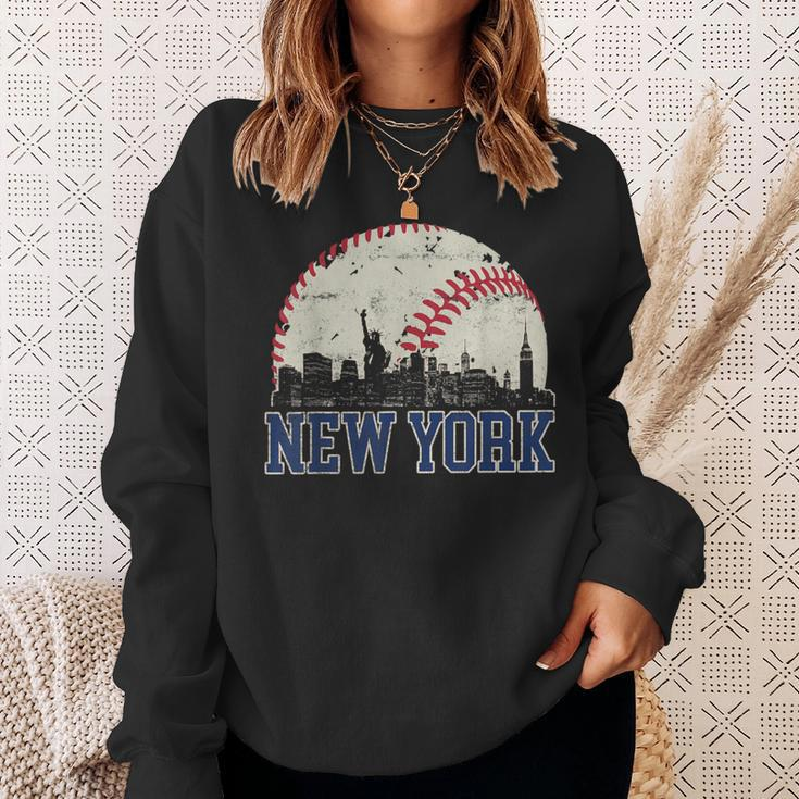 New York Retro Baseball Lover Met At Game Day Sweatshirt Gifts for Her