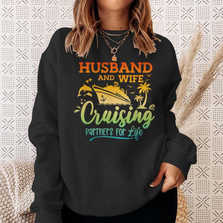 Newlywed Couple Married Cruising Partners For Life Cruise Sweatshirt Gifts for Her