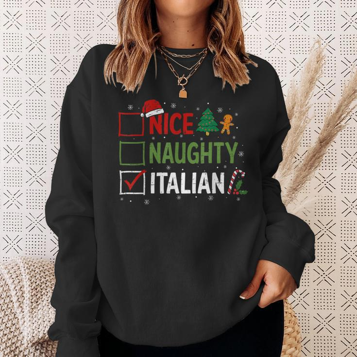 Nice Naughty Italian Christmas Xmas Santa Hat Sweatshirt Gifts for Her