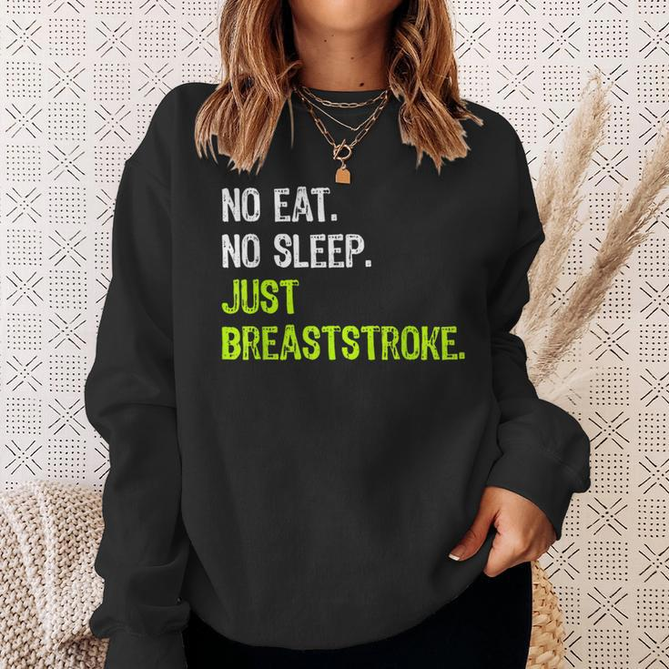 No Eat Sleep Repeat Just Breaststroke Swimming Sweatshirt Gifts for Her