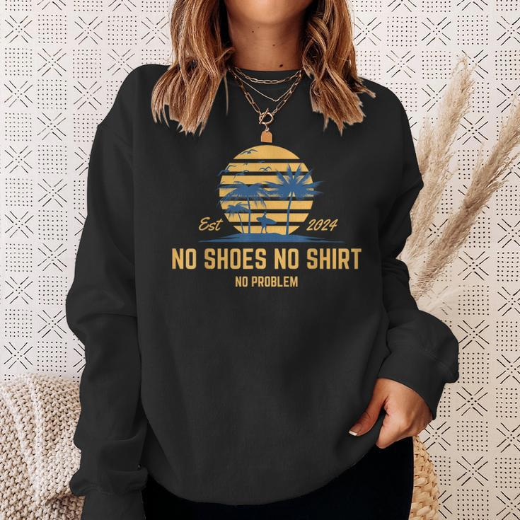 No Shoes No Clothes No Problem Fun Life Palm Tree Island Sweatshirt Gifts for Her