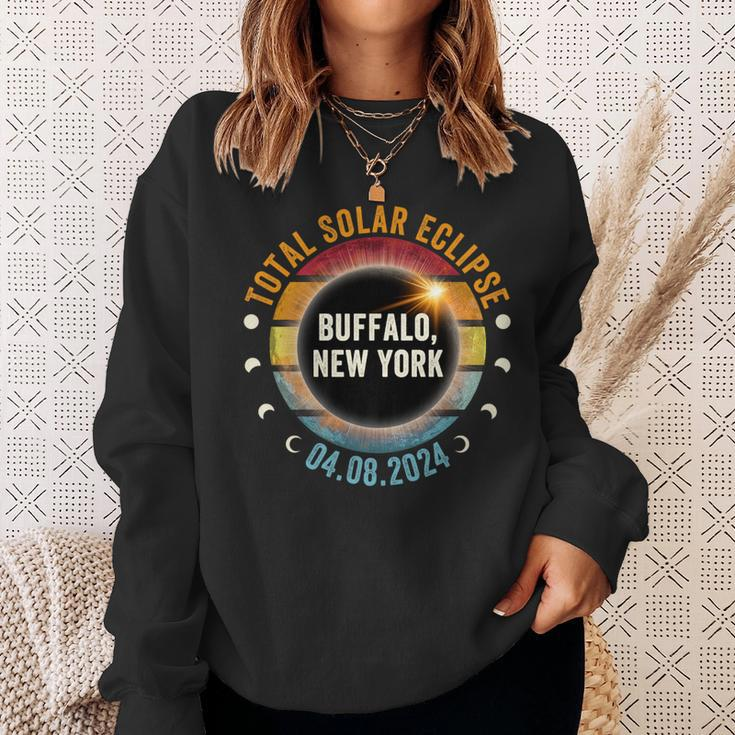 North America Total Solar Eclipse 2024 Buffalo New York Usa Sweatshirt Gifts for Her