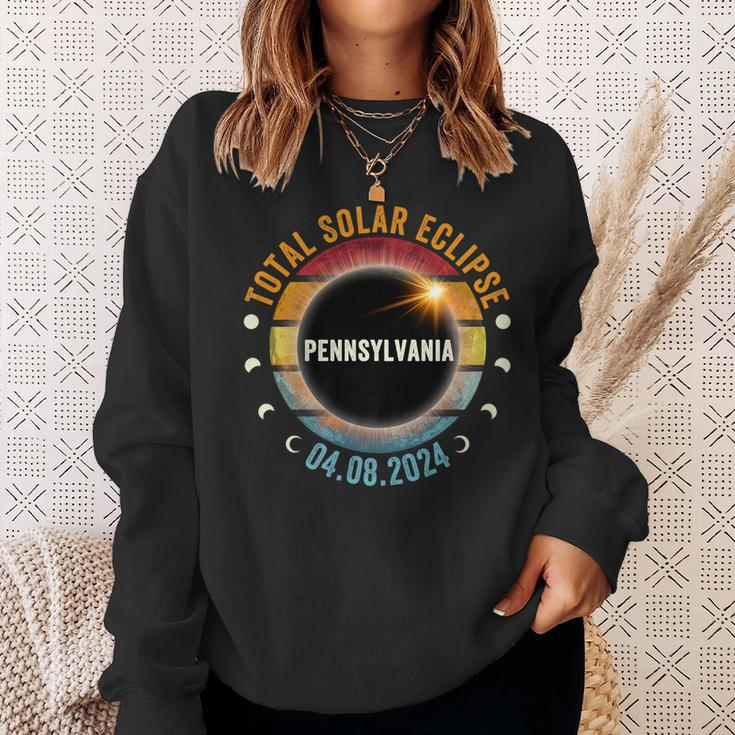 North America Total Solar Eclipse 2024 Pennsylvania Usa Sweatshirt Gifts for Her
