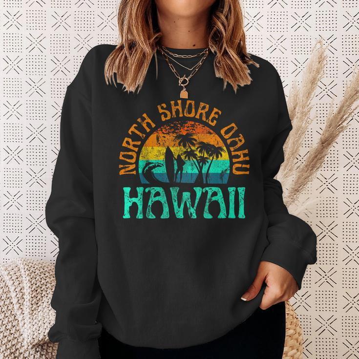 North Shore Oahu Hawaii Surf Beach Surfer Waves Girls Sweatshirt Gifts for Her