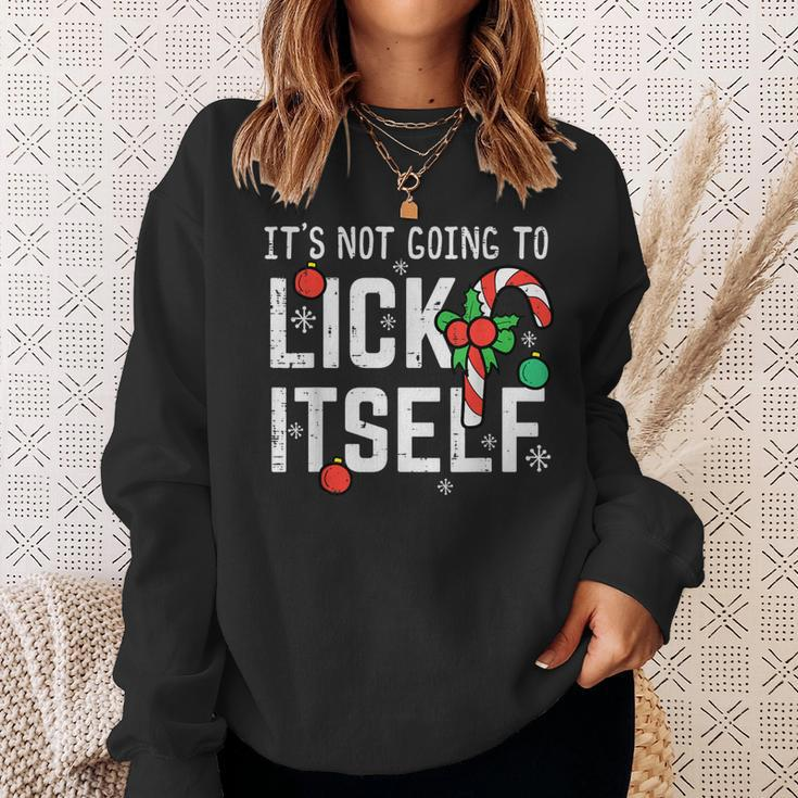 Not Going To Lick Itself Candy Cane Christmas Xmas Men Sweatshirt Gifts for Her