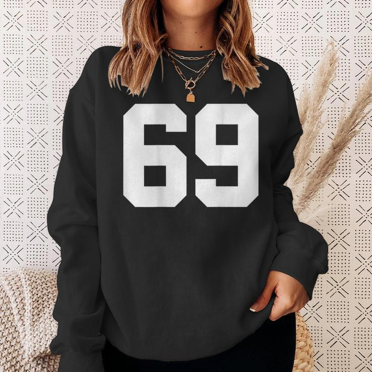 Number 69 Print On Back Only Cotton Team Jersey Sweatshirt Gifts for Her