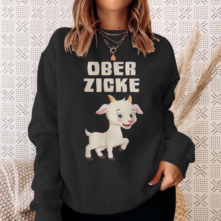 Ober Zicke Sweatshirt lustig, Ziegenmotiv Sweatshirt für Damen Geschenke für Sie