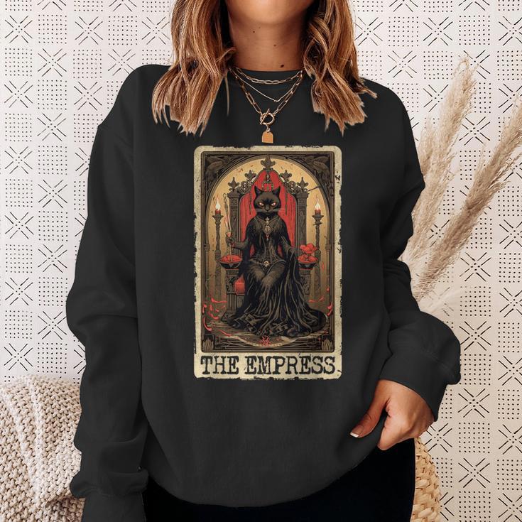 Occult Goth The Empress Tarot Card Black Cat Witchy Vintage Sweatshirt Gifts for Her