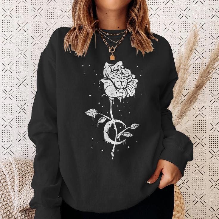 Occult Moon Rose Witchcraft The Witch Vintage Dark Magic Sweatshirt Gifts for Her
