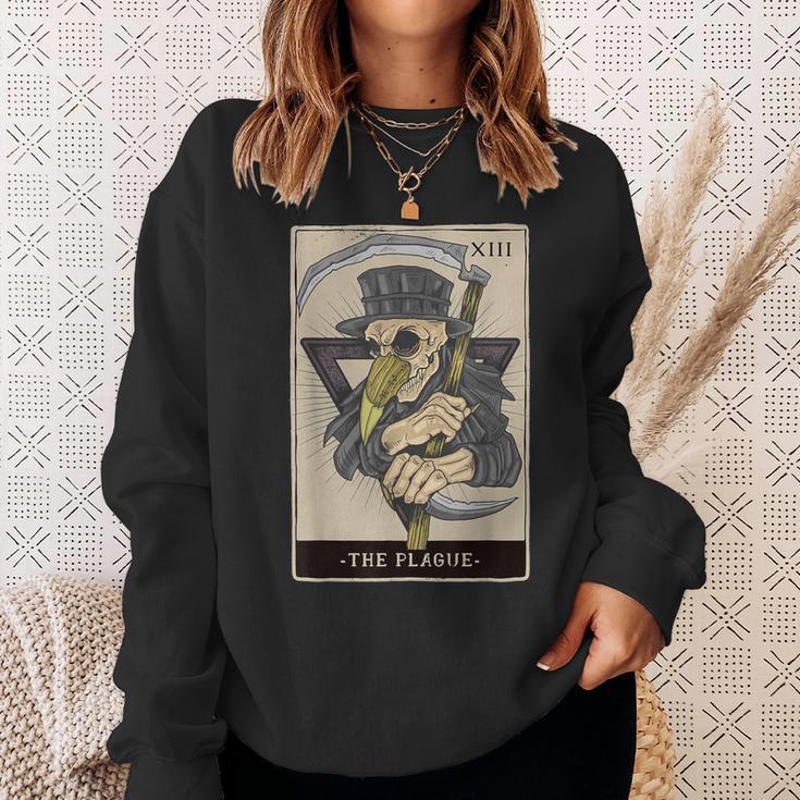 Occult Plague Doctor Tarot Card Black Death Baphomet Devil Sweatshirt Gifts for Her