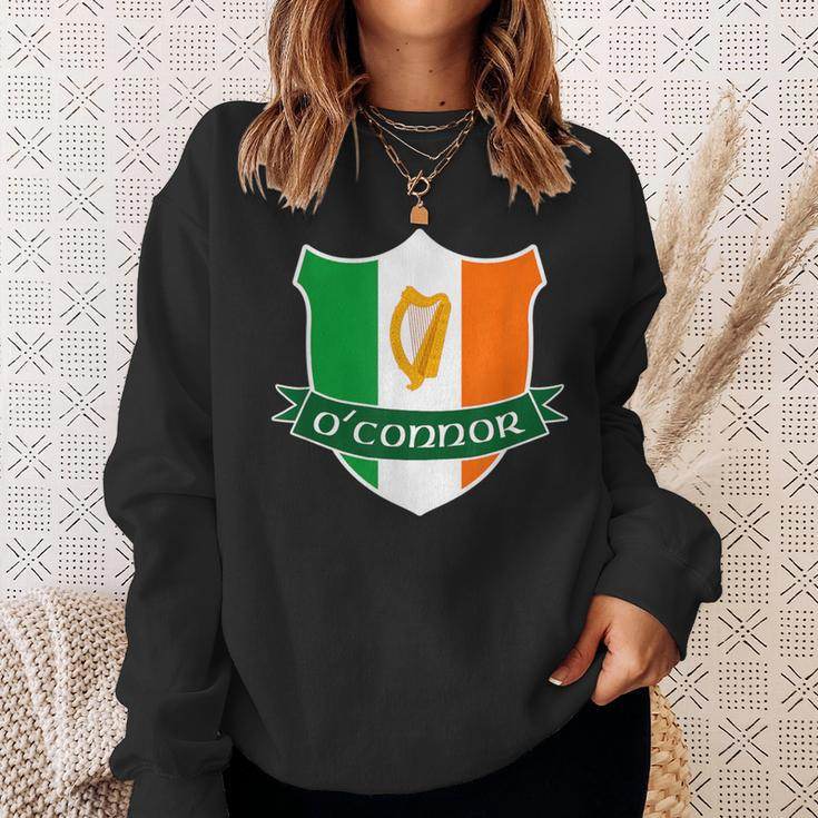 Oconnor Irish Name Ireland Flag Harp Family Sweatshirt Gifts for Her