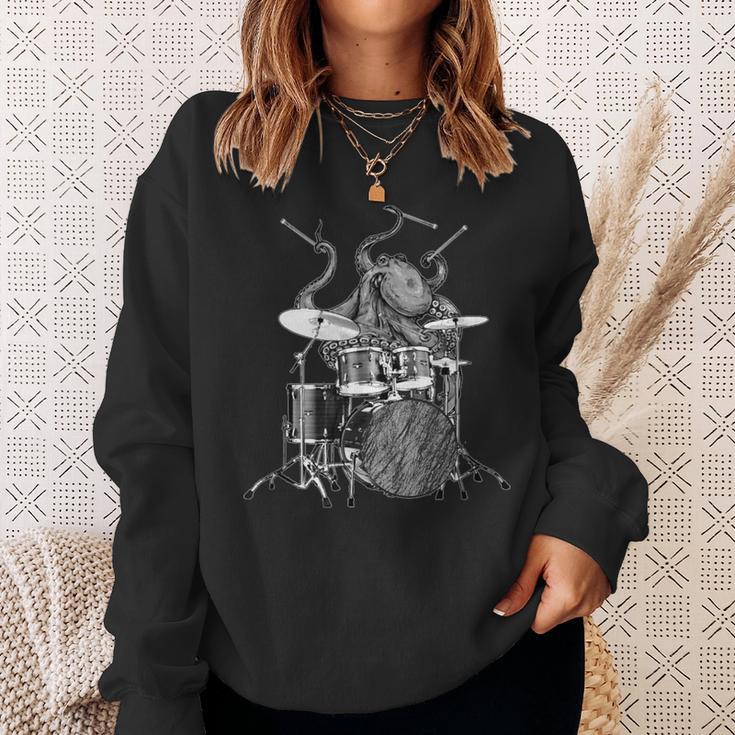 Octopus Playing Drums Drummer Ocean Creature Band Sweatshirt Gifts for Her