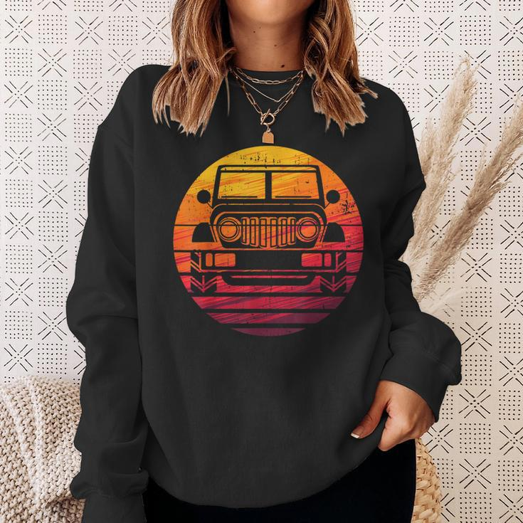 Off Road 4X4 Vintage Retro 70S Sunset Off Road Sweatshirt Gifts for Her