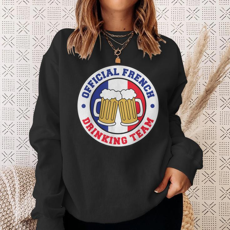 Official French Drinking Team Flag Of France Beer Sweatshirt Gifts for Her