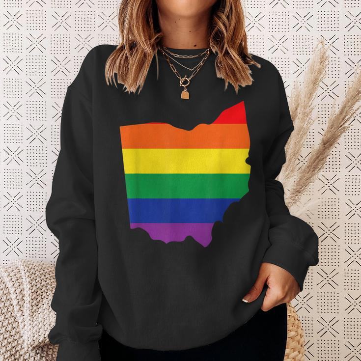 Ohio Gay Pride Lgbt State Oh Flag Sweatshirt Gifts for Her