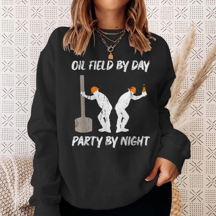 Oil Field By Day Party By Night Oilfield Sweatshirt Gifts for Her